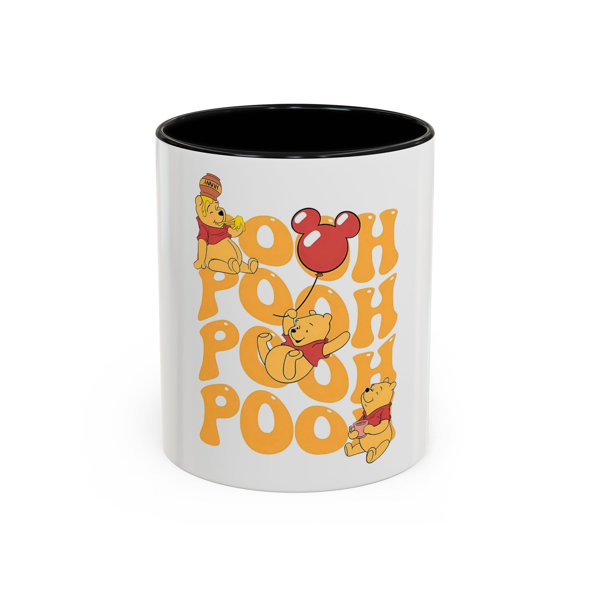 Winnie the Pooh Accent Coffee Mug — Retro 'Pooh' Stack Design (11/15oz)