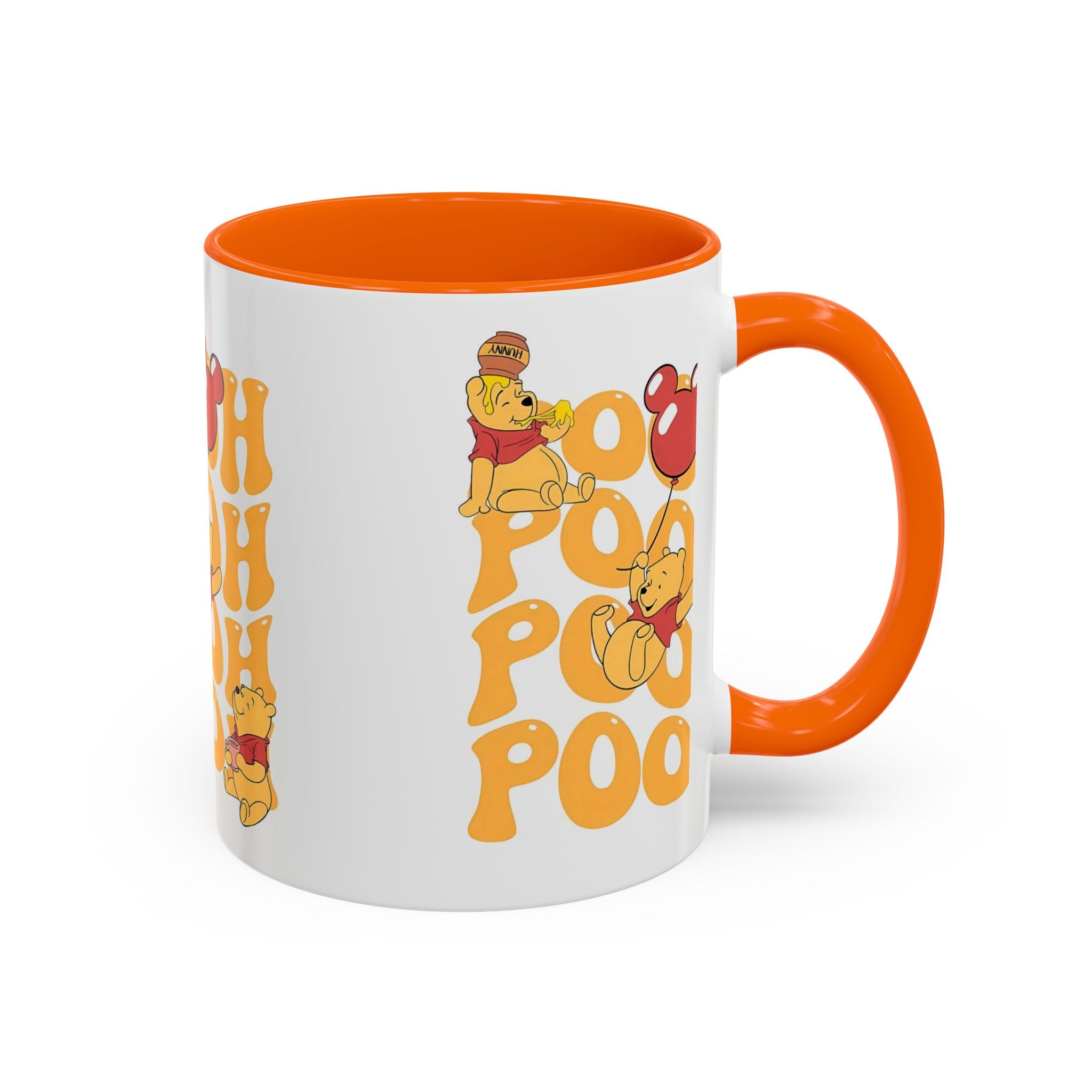 Winnie the Pooh Accent Coffee Mug — Retro 'Pooh' Stack Design (11/15oz)