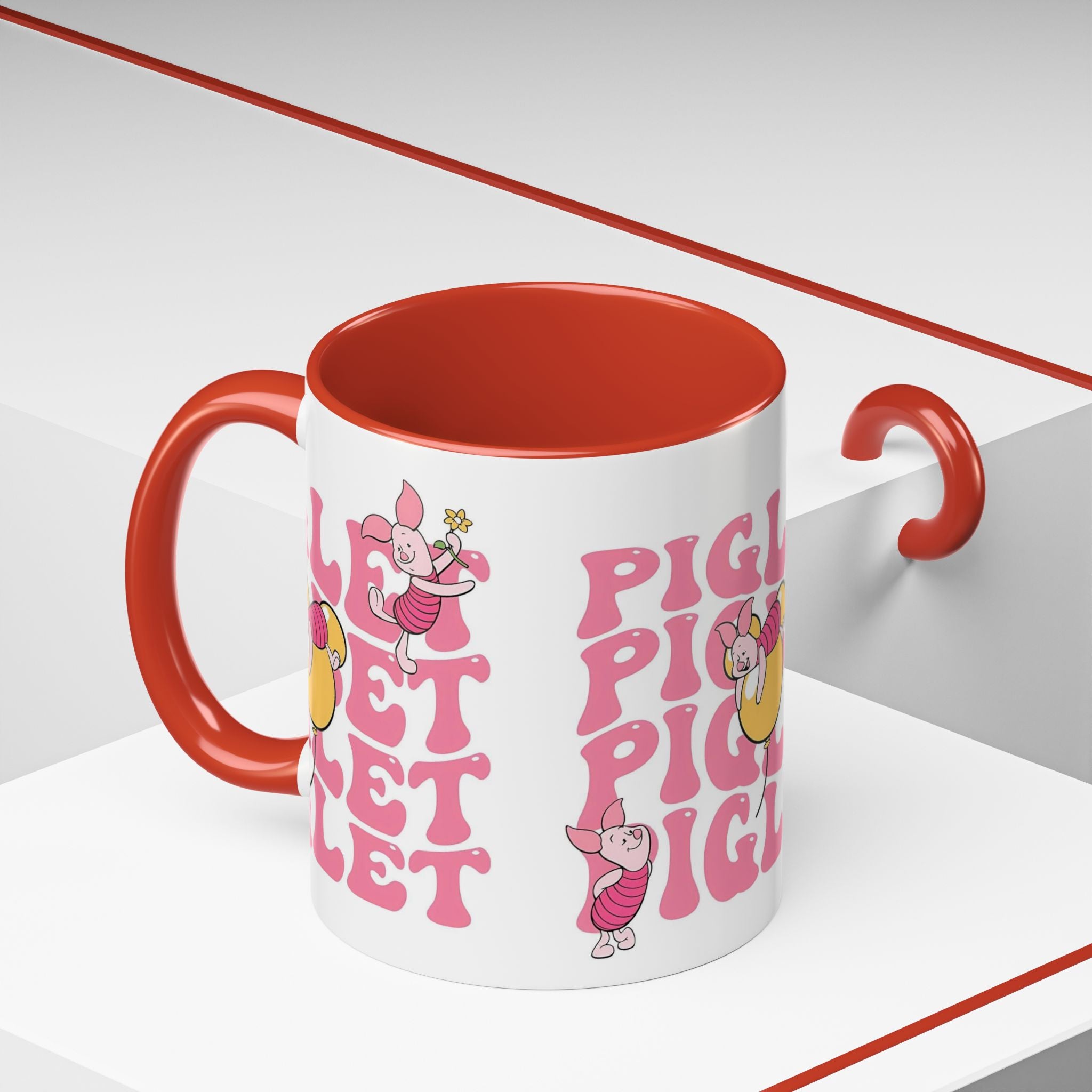 Piglet Coffee Mug — Cute Pink Winnie-The-Pooh Character Accent Mug (11/15oz)