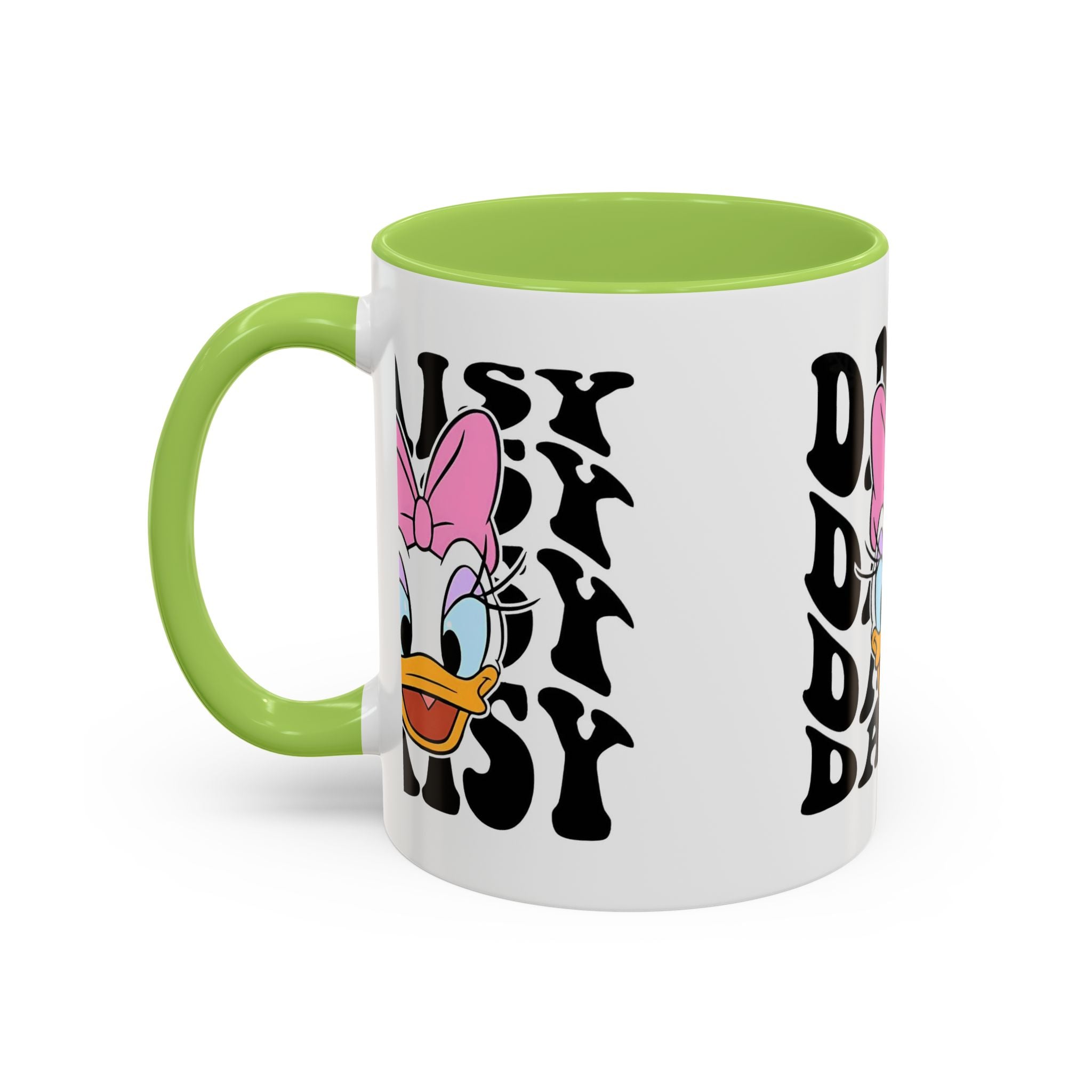 Daisy Duck Face Accent Coffee Mug – Retro Text Graphic (11/15 oz)