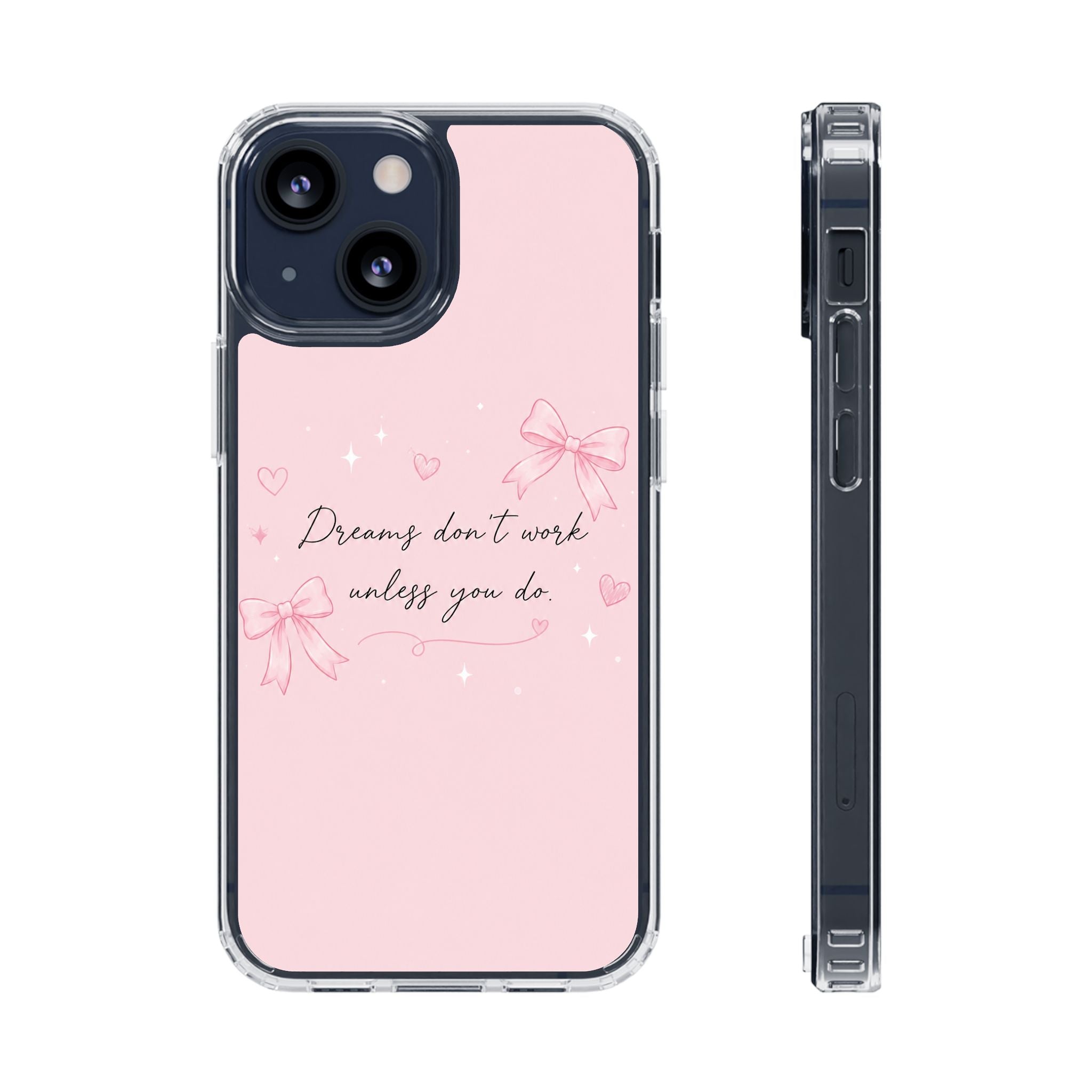 Pink Inspirational Phone Case — magnetic Clear Impact-Resistant Case