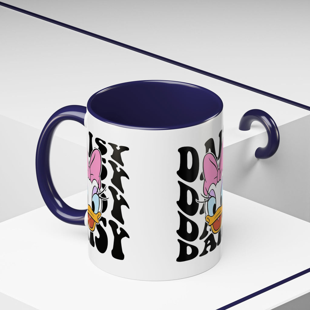 Daisy Duck Face Accent Coffee Mug – Retro Text Graphic (11/15 oz)