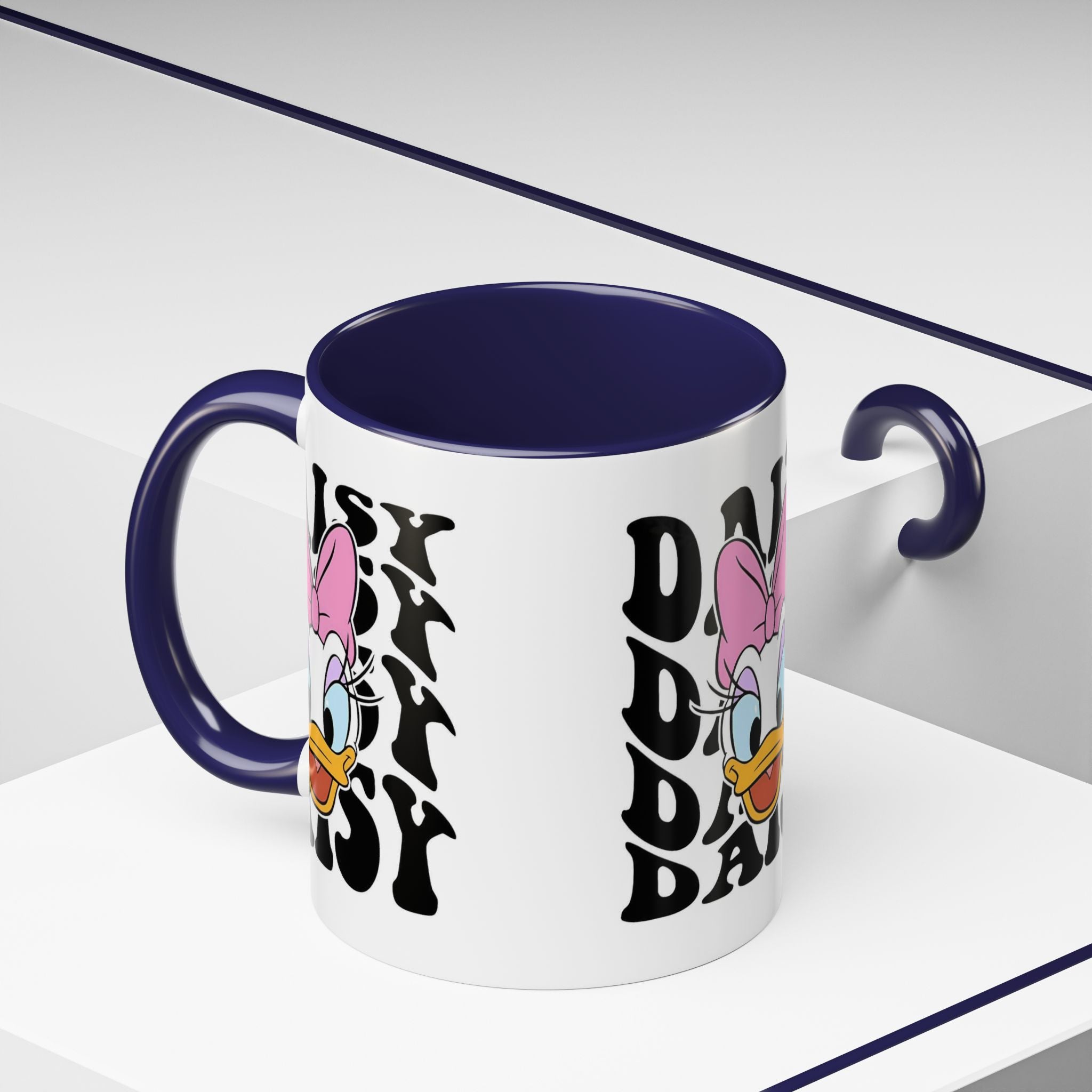Daisy Duck Face Accent Coffee Mug – Retro Text Graphic (11/15 oz)