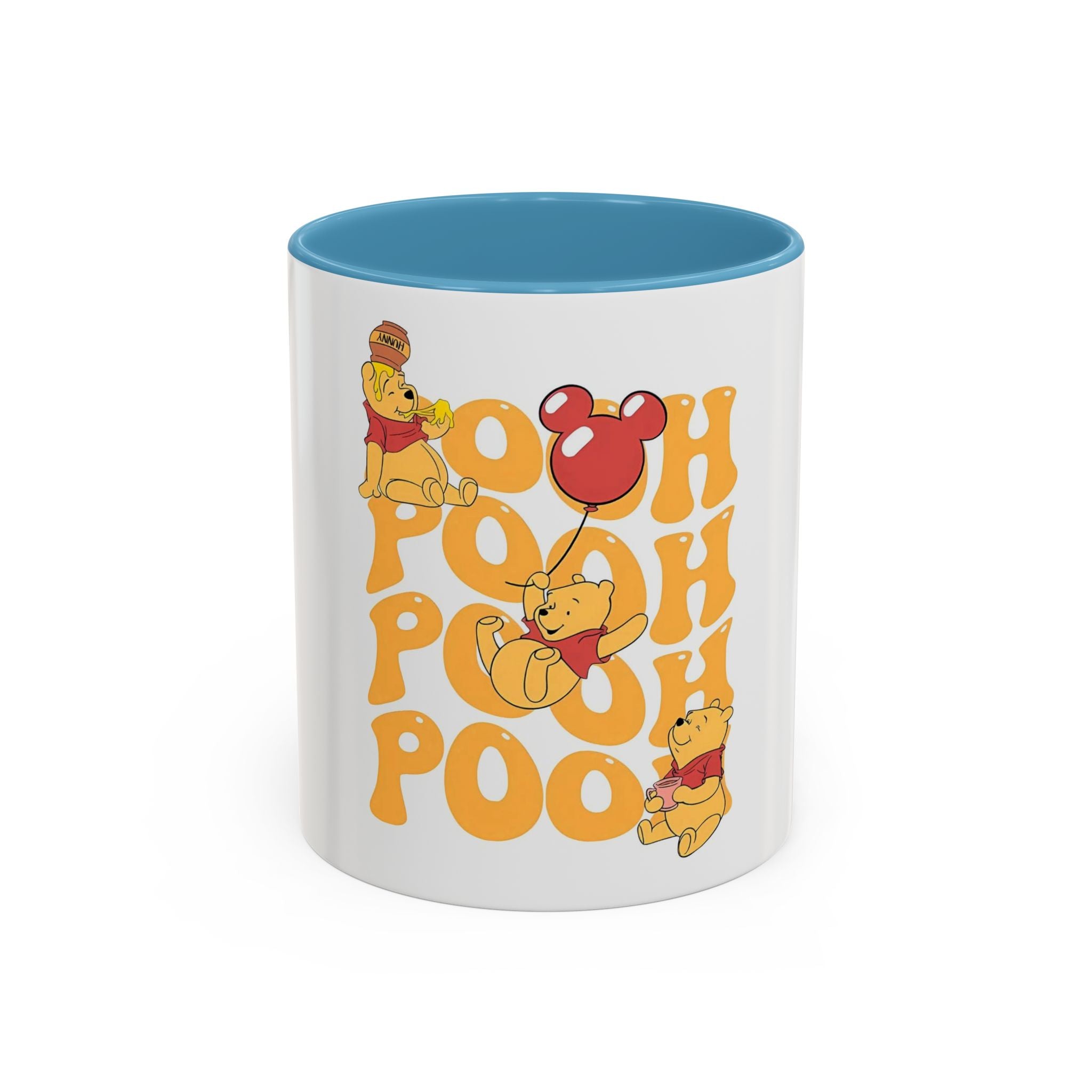 Winnie the Pooh Accent Coffee Mug — Retro 'Pooh' Stack Design (11/15oz)