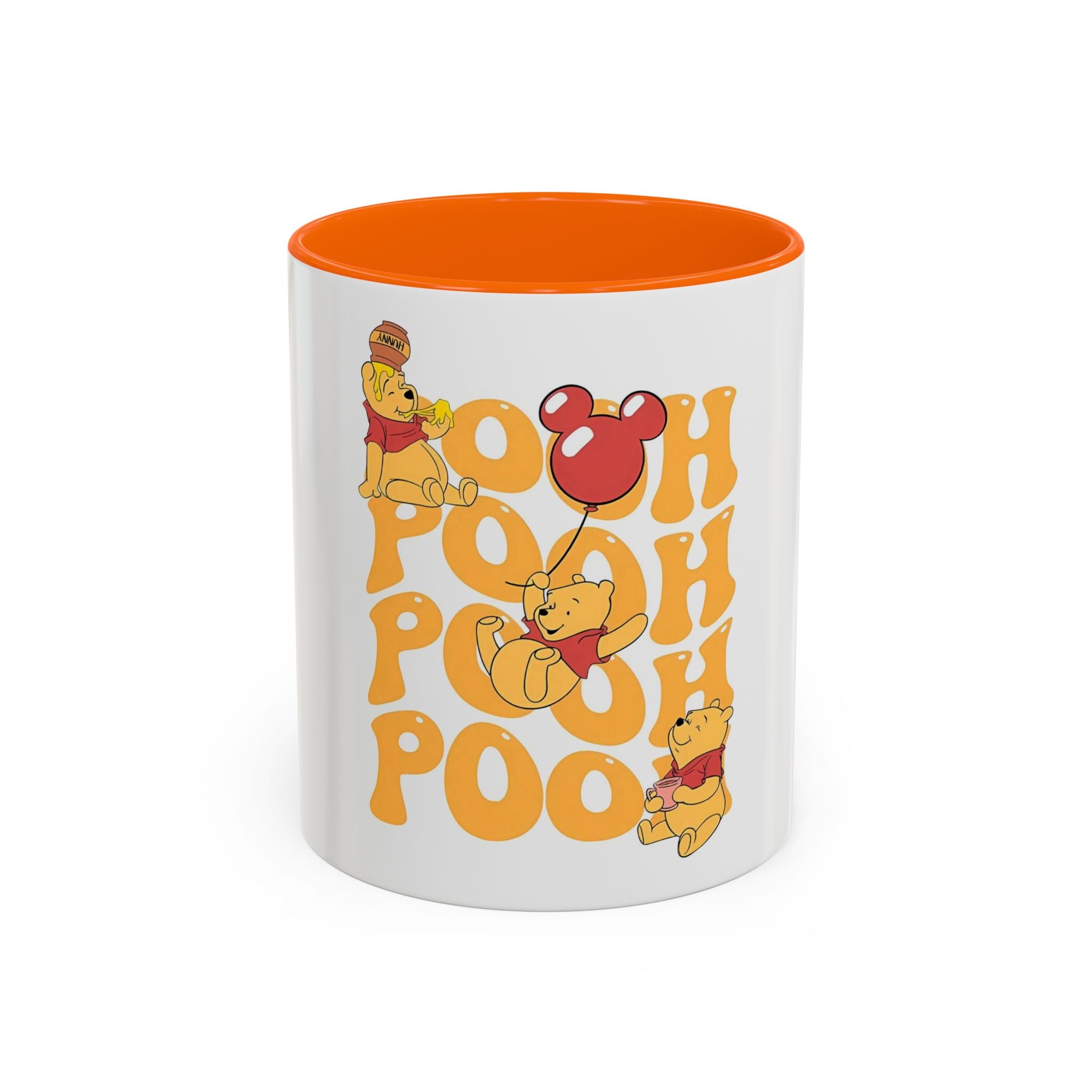 Winnie the Pooh Accent Coffee Mug — Retro 'Pooh' Stack Design (11/15oz)