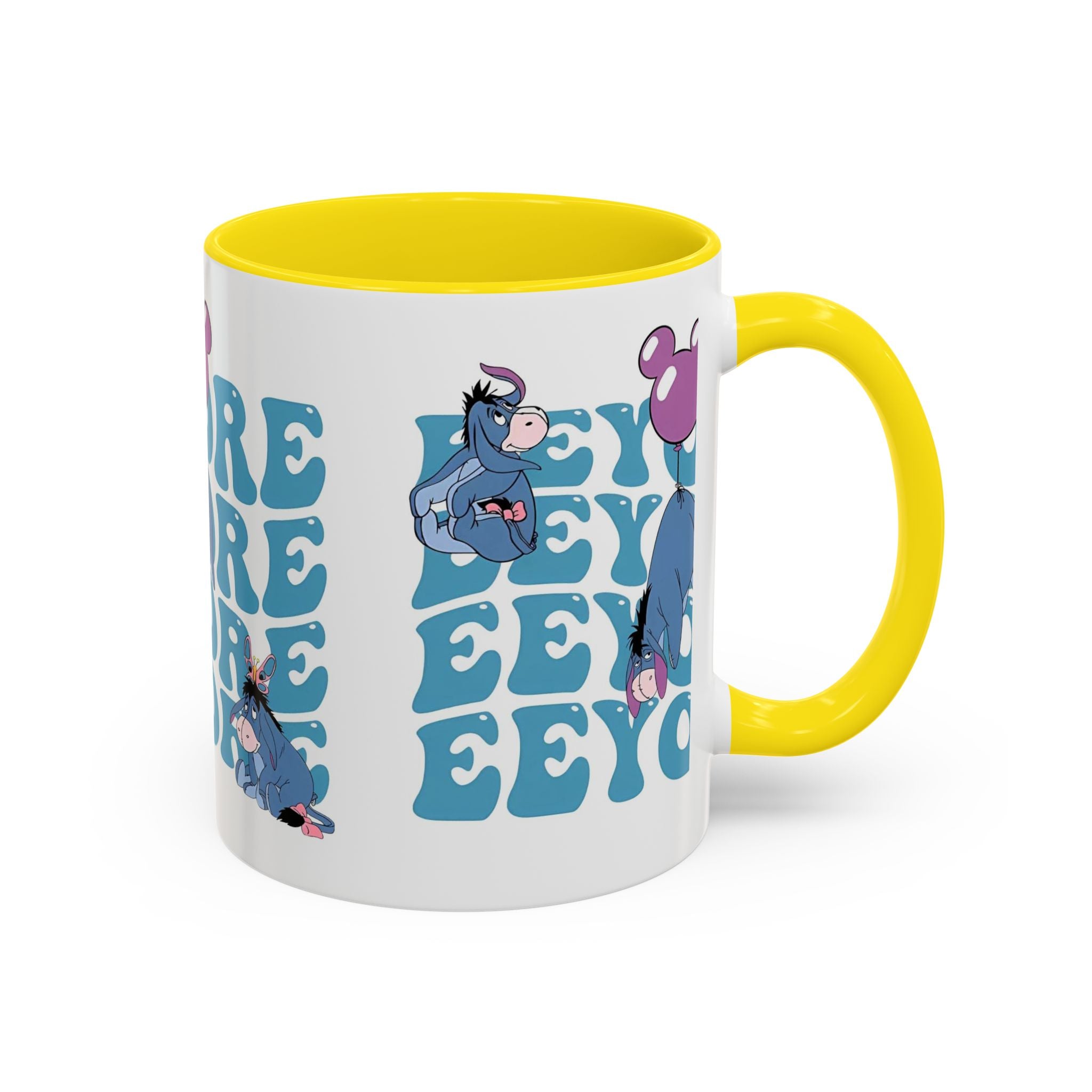 Eeyore Pattern Accent Coffee Mug — Cute Donkey Fan Gift (11/15 oz)