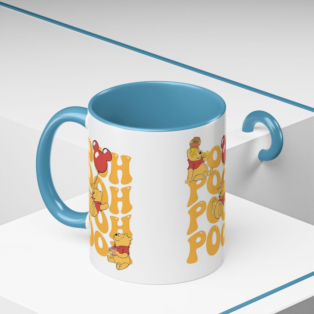 Winnie the Pooh Accent Coffee Mug — Retro 'Pooh' Stack Design (11/15oz)
