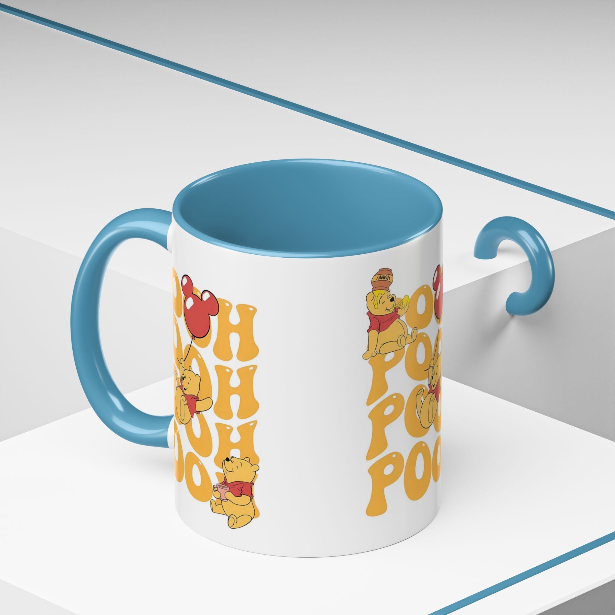 Winnie the Pooh Accent Coffee Mug — Retro 'Pooh' Stack Design (11/15oz)