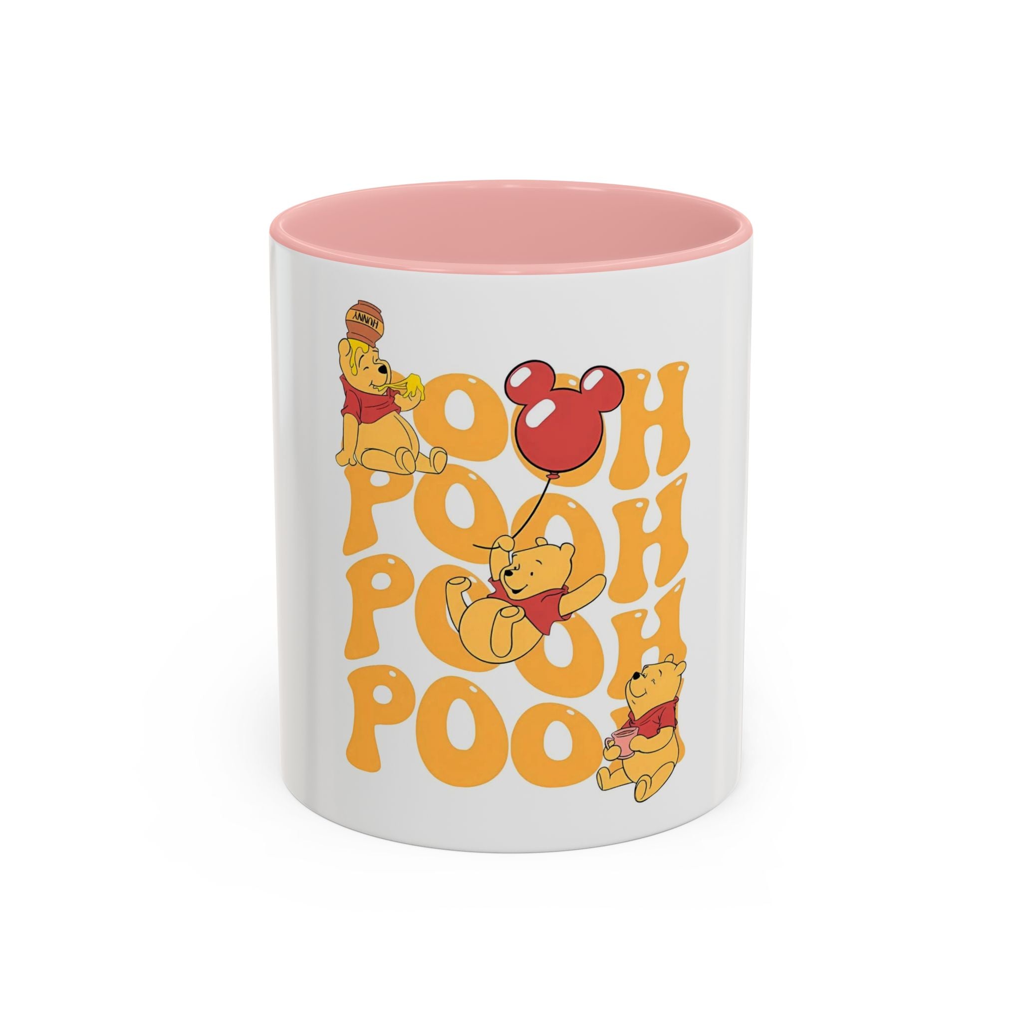 Winnie the Pooh Accent Coffee Mug — Retro 'Pooh' Stack Design (11/15oz)