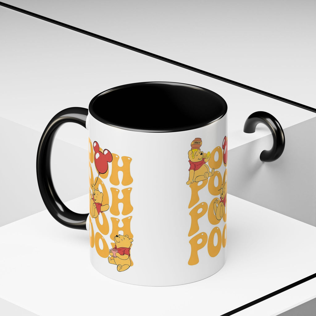 Winnie the Pooh Accent Coffee Mug — Retro 'Pooh' Stack Design (11/15oz)