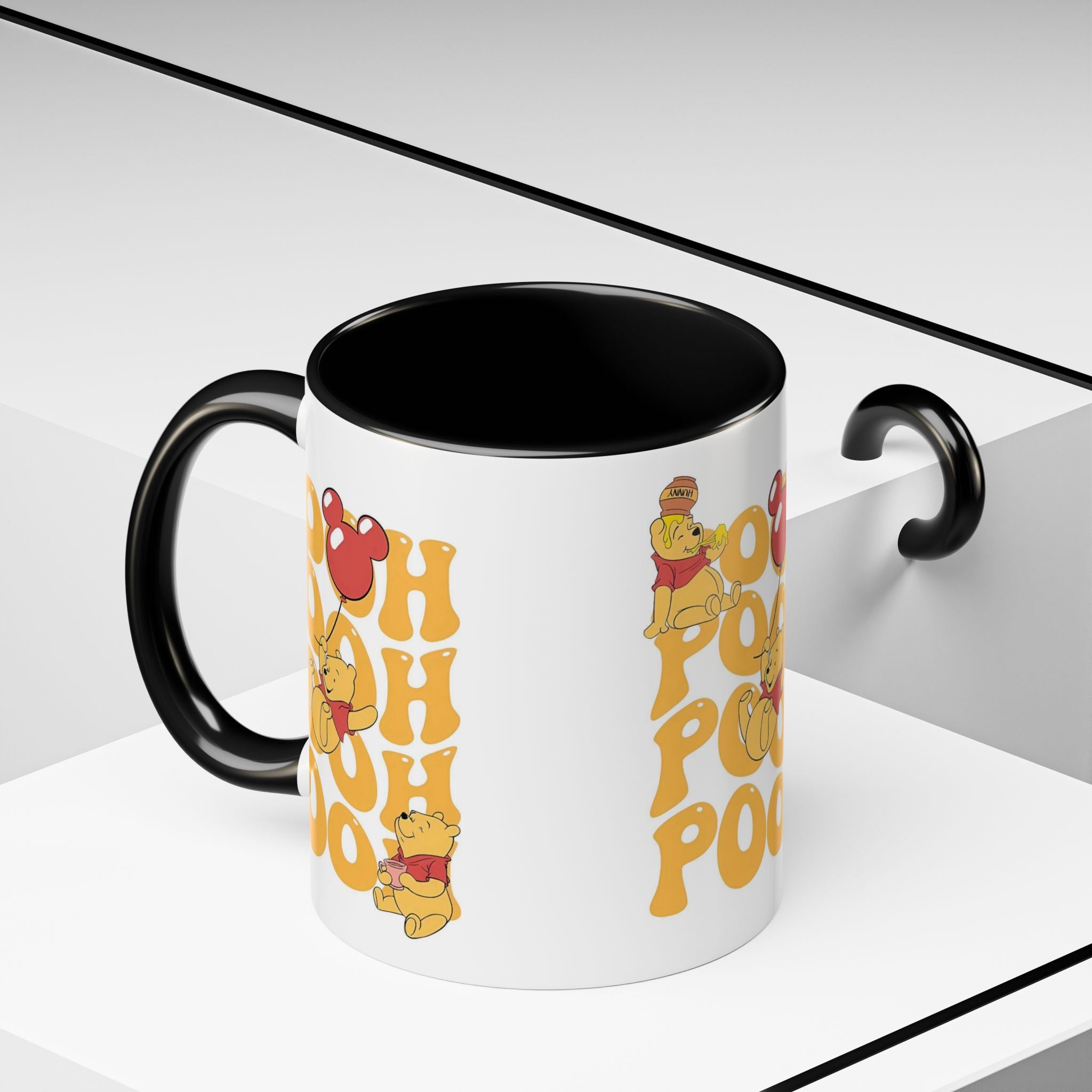 Winnie the Pooh Accent Coffee Mug — Retro 'Pooh' Stack Design (11/15oz)