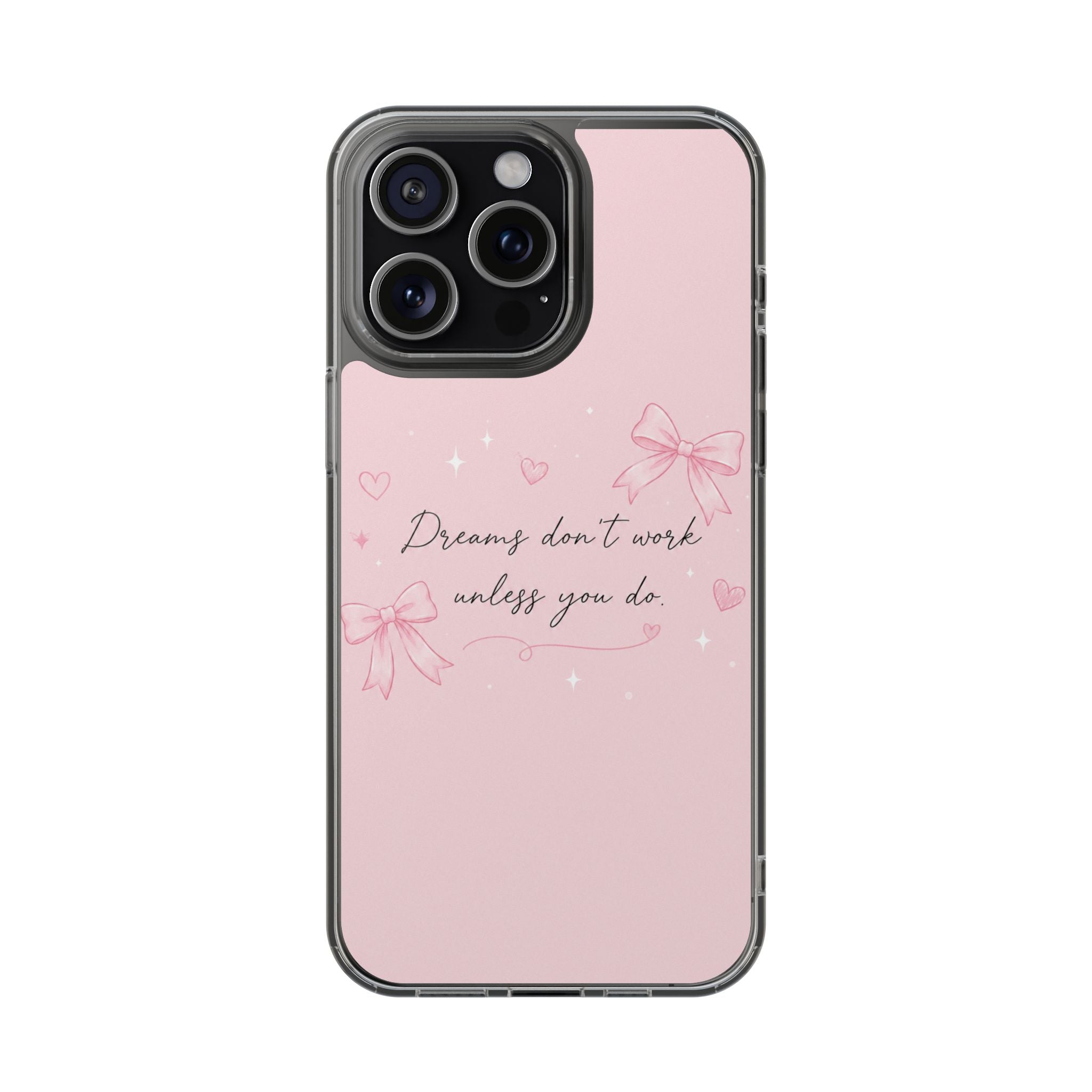 Pink Inspirational Phone Case — magnetic Clear Impact-Resistant Case