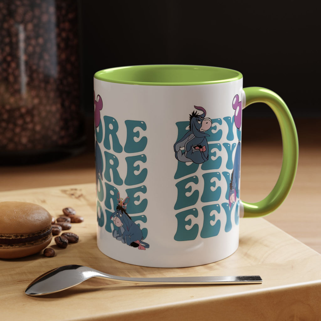Eeyore Pattern Accent Coffee Mug — Cute Donkey Fan Gift (11/15 oz)