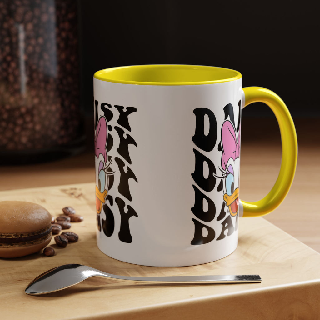 Daisy Duck Face Accent Coffee Mug – Retro Text Graphic (11/15 oz)