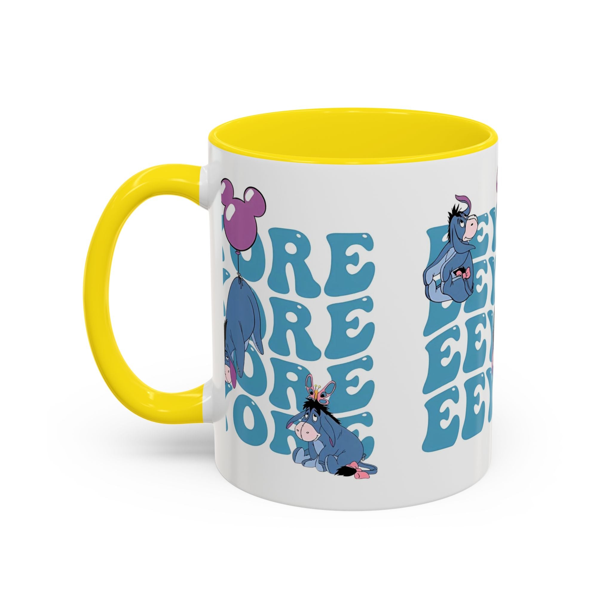 Eeyore Pattern Accent Coffee Mug — Cute Donkey Fan Gift (11/15 oz)