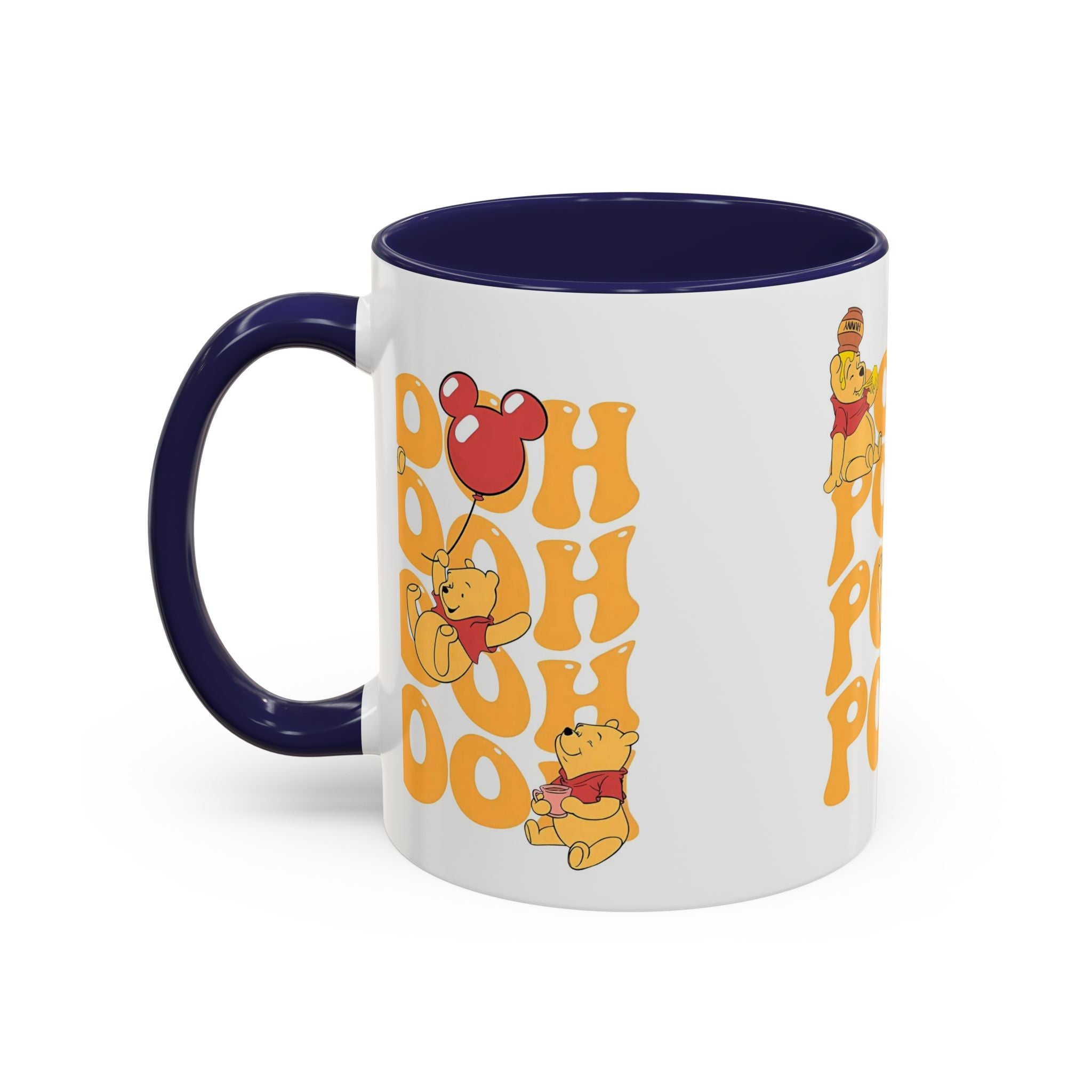 Winnie the Pooh Accent Coffee Mug — Retro 'Pooh' Stack Design (11/15oz)