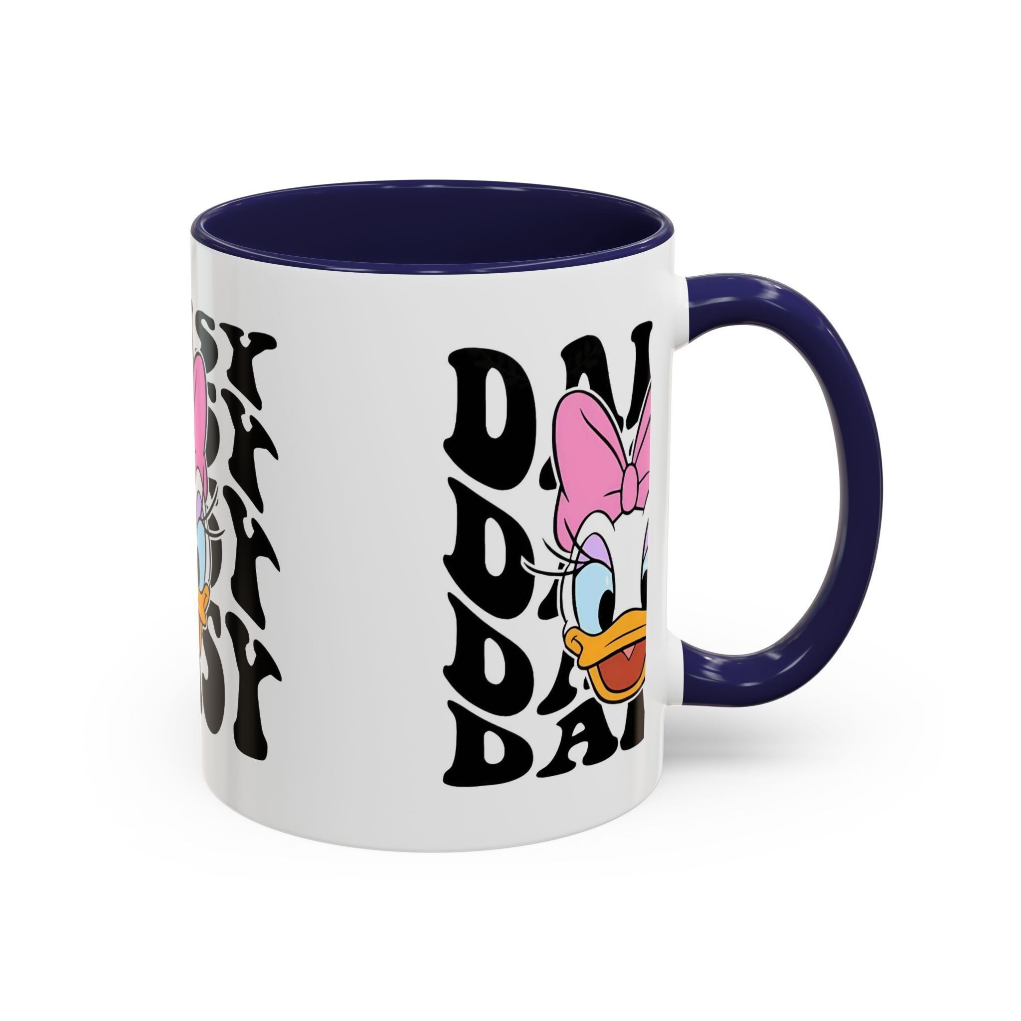 Daisy Duck Face Accent Coffee Mug – Retro Text Graphic (11/15 oz)