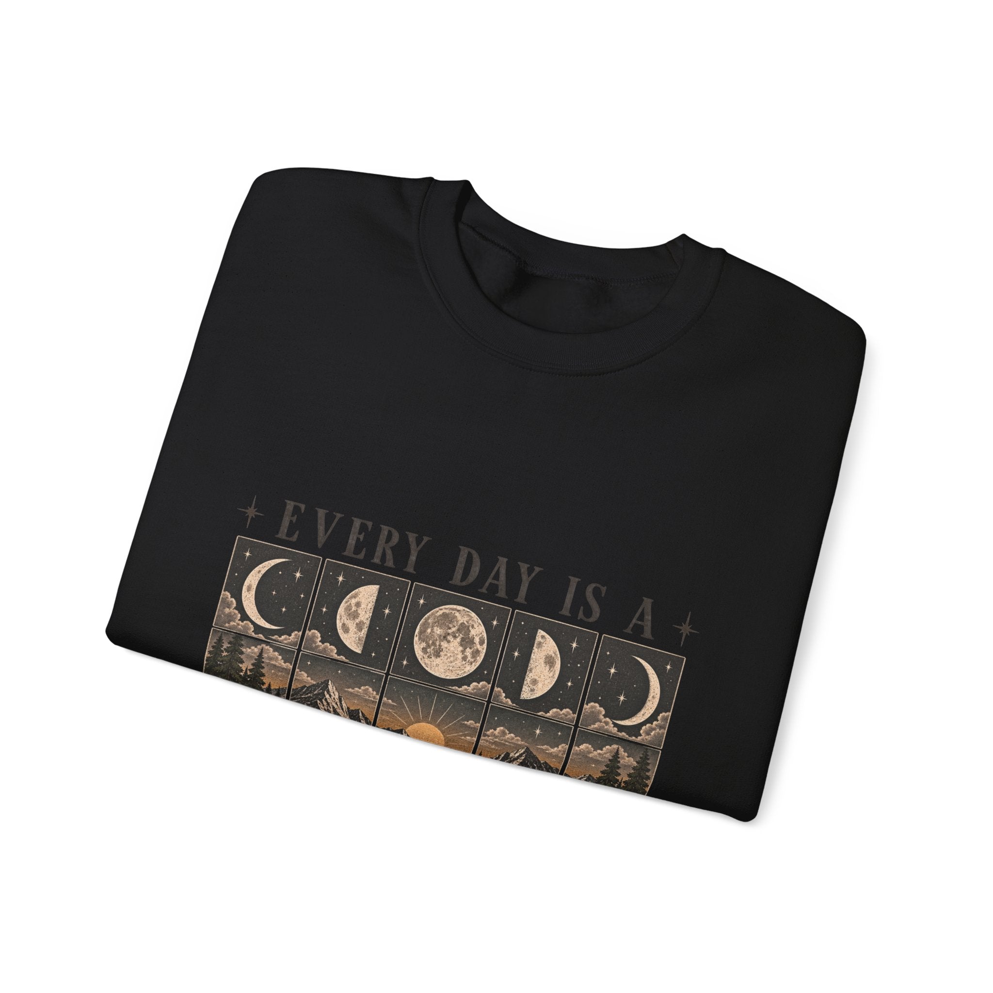 "Every Day Is a Fresh Start" Moon Phase Crewneck Sweatshirt
