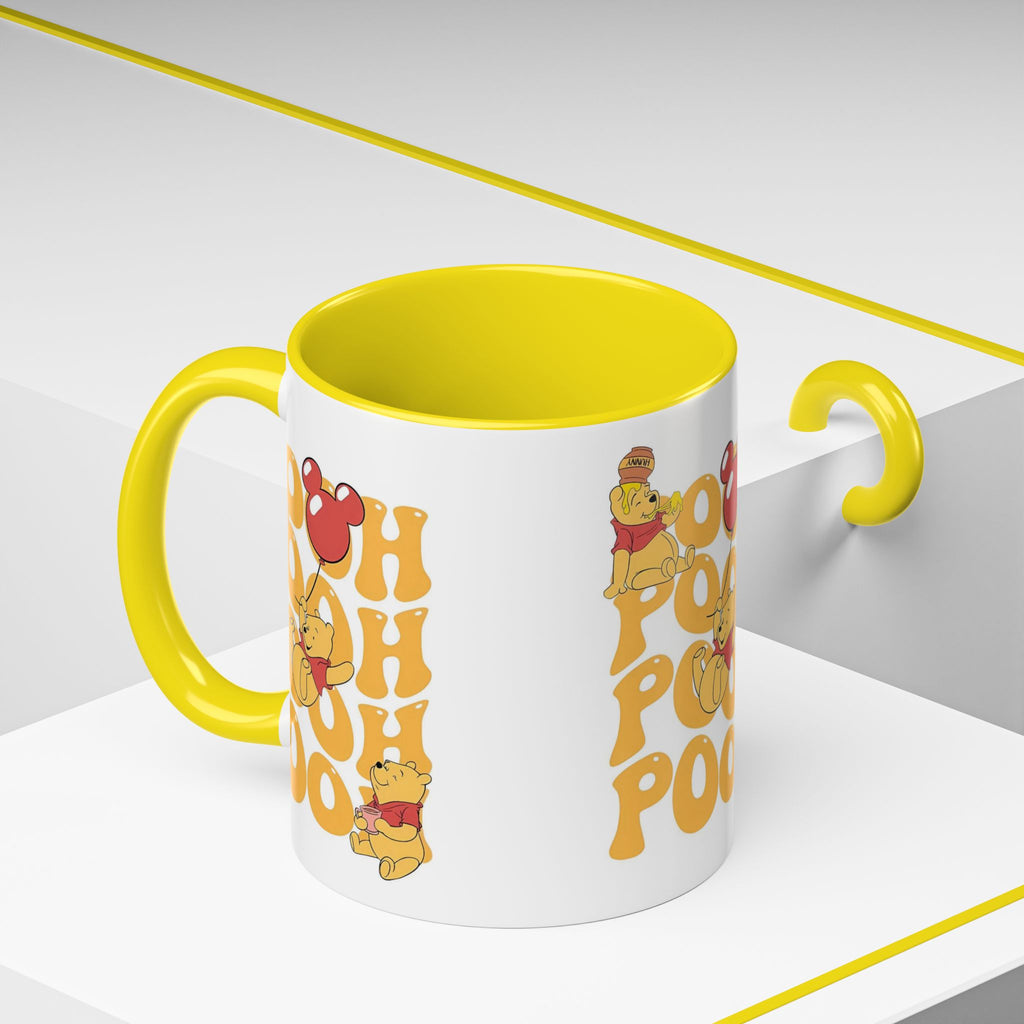 Winnie the Pooh Accent Coffee Mug — Retro 'Pooh' Stack Design (11/15oz)