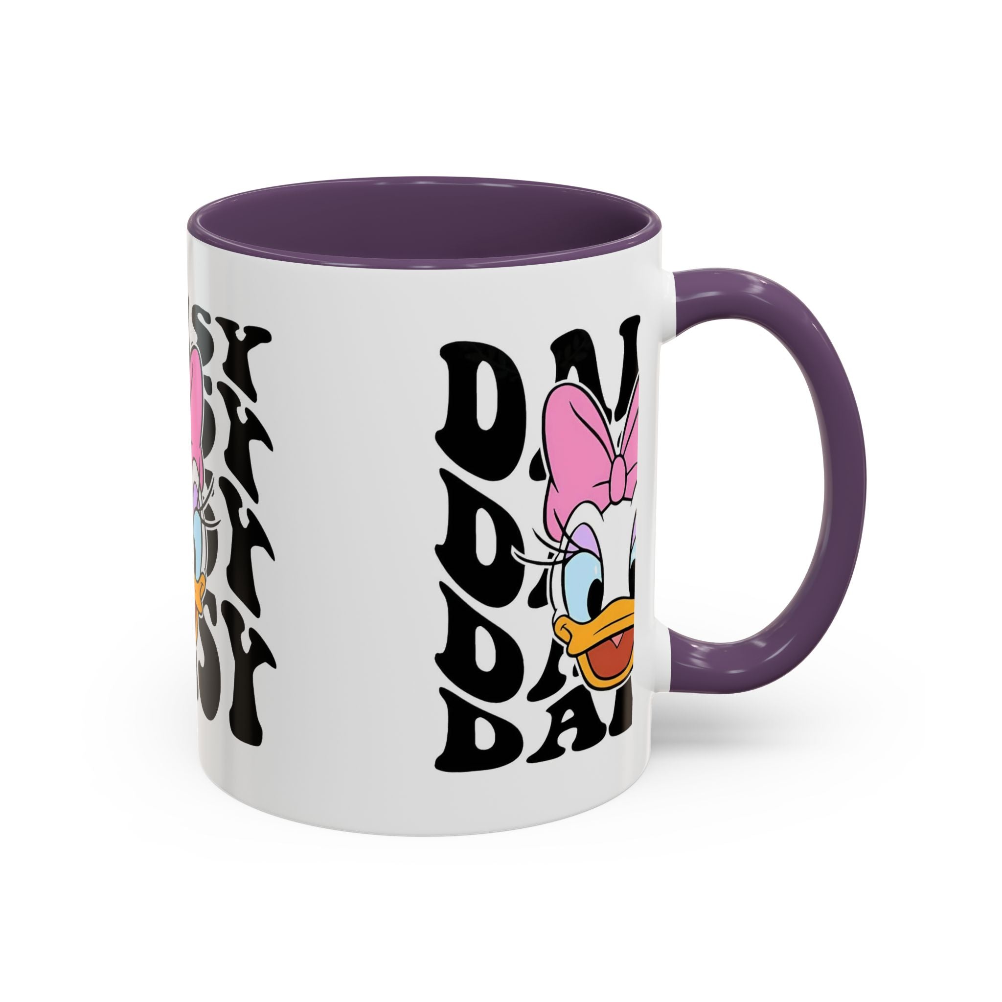 Daisy Duck Face Accent Coffee Mug – Retro Text Graphic (11/15 oz)