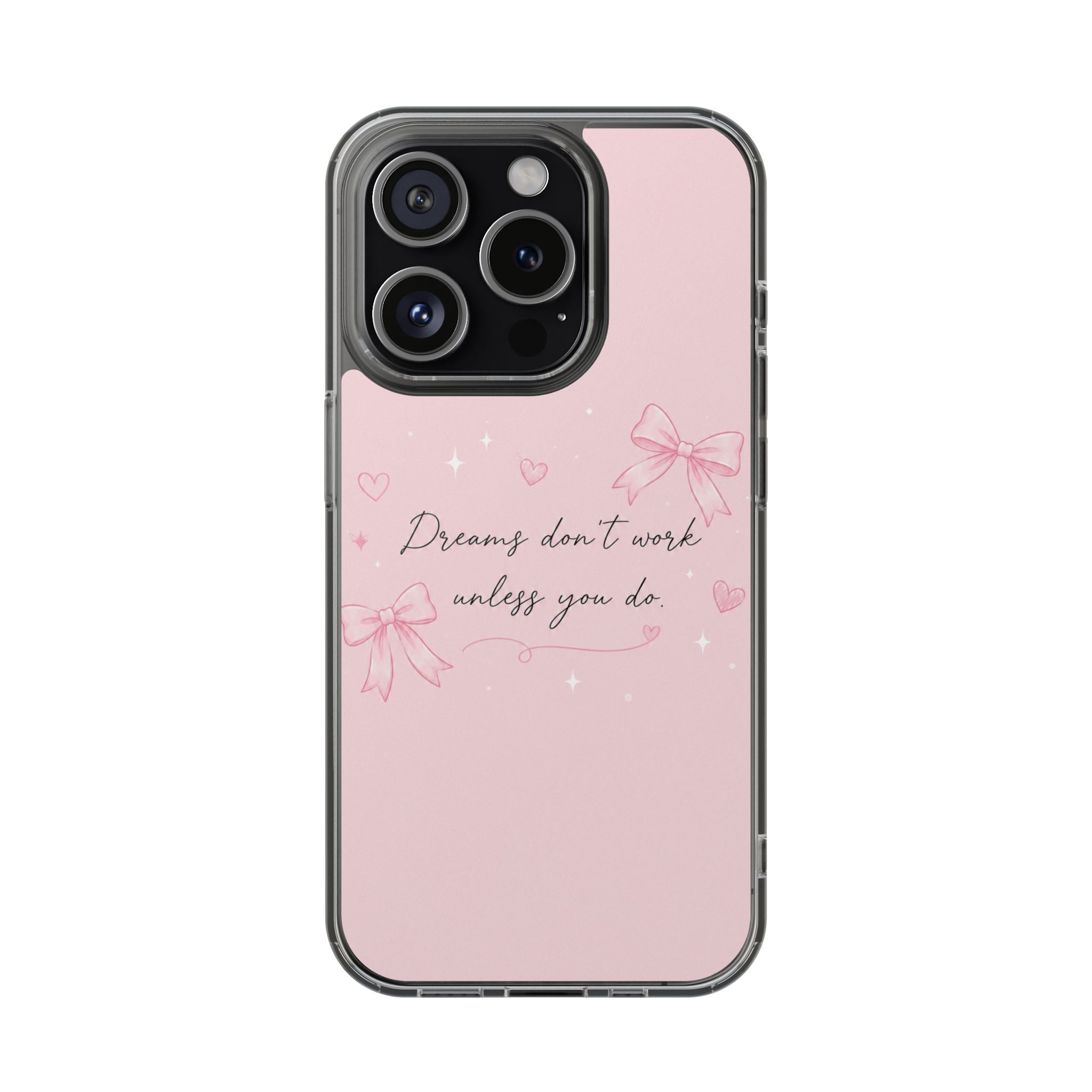 Pink Inspirational Phone Case — magnetic Clear Impact-Resistant Case