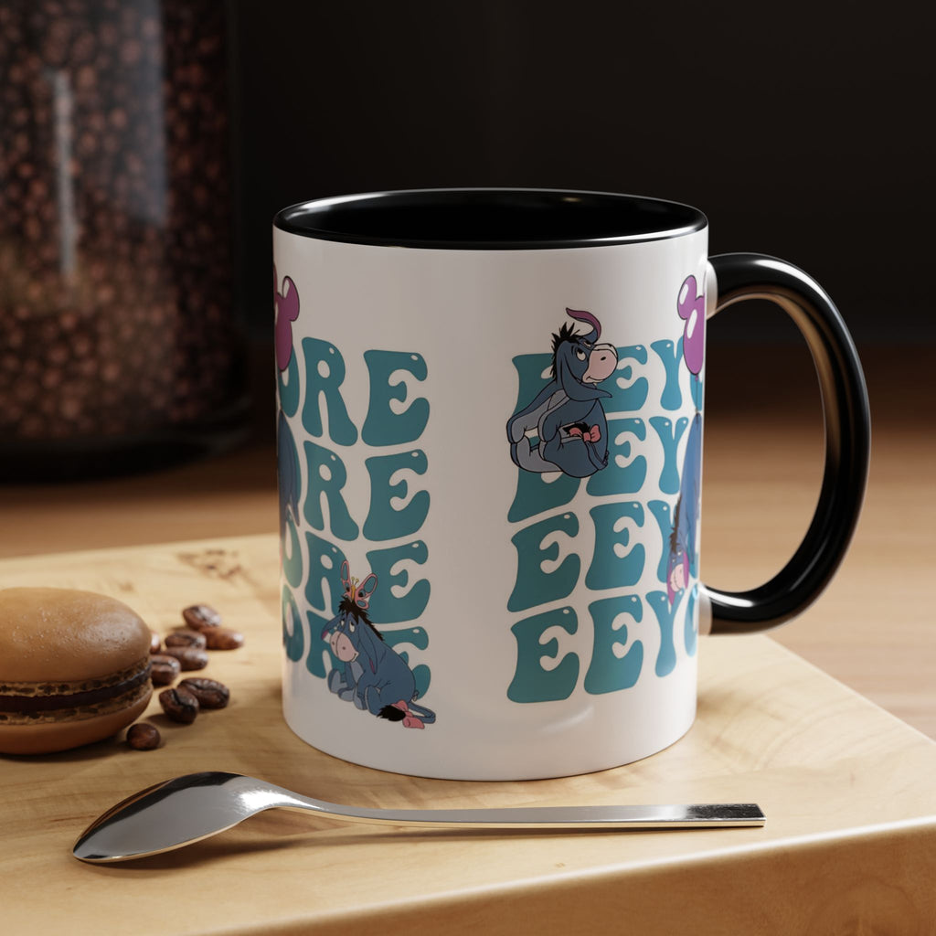 Eeyore Pattern Accent Coffee Mug — Cute Donkey Fan Gift (11/15 oz)