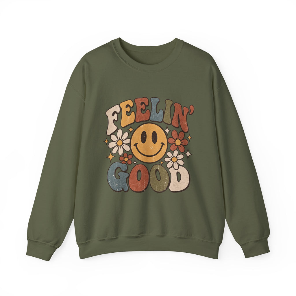 Feelin' Good Retro Smiley Sweatshirt