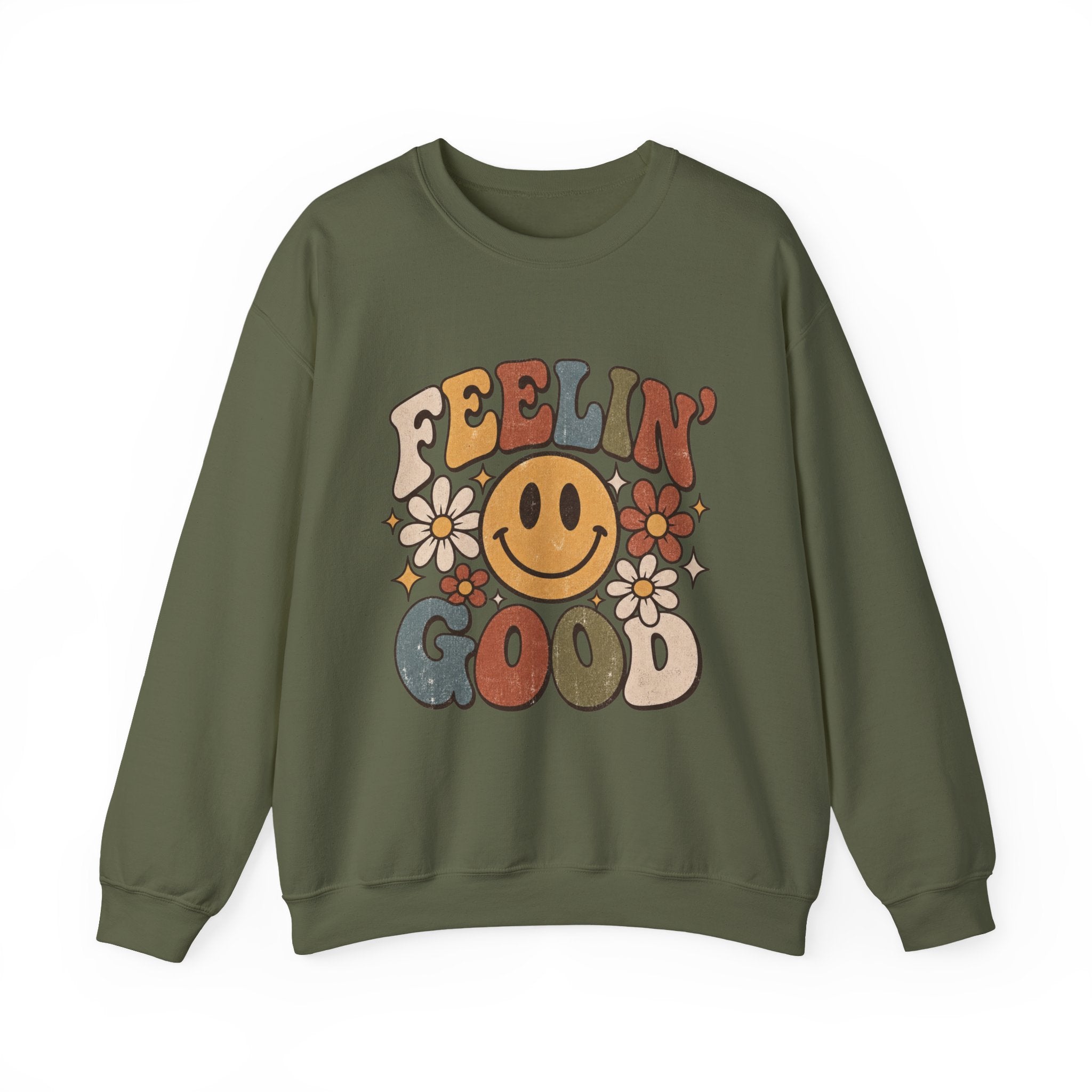 Feelin' Good Retro Smiley Sweatshirt