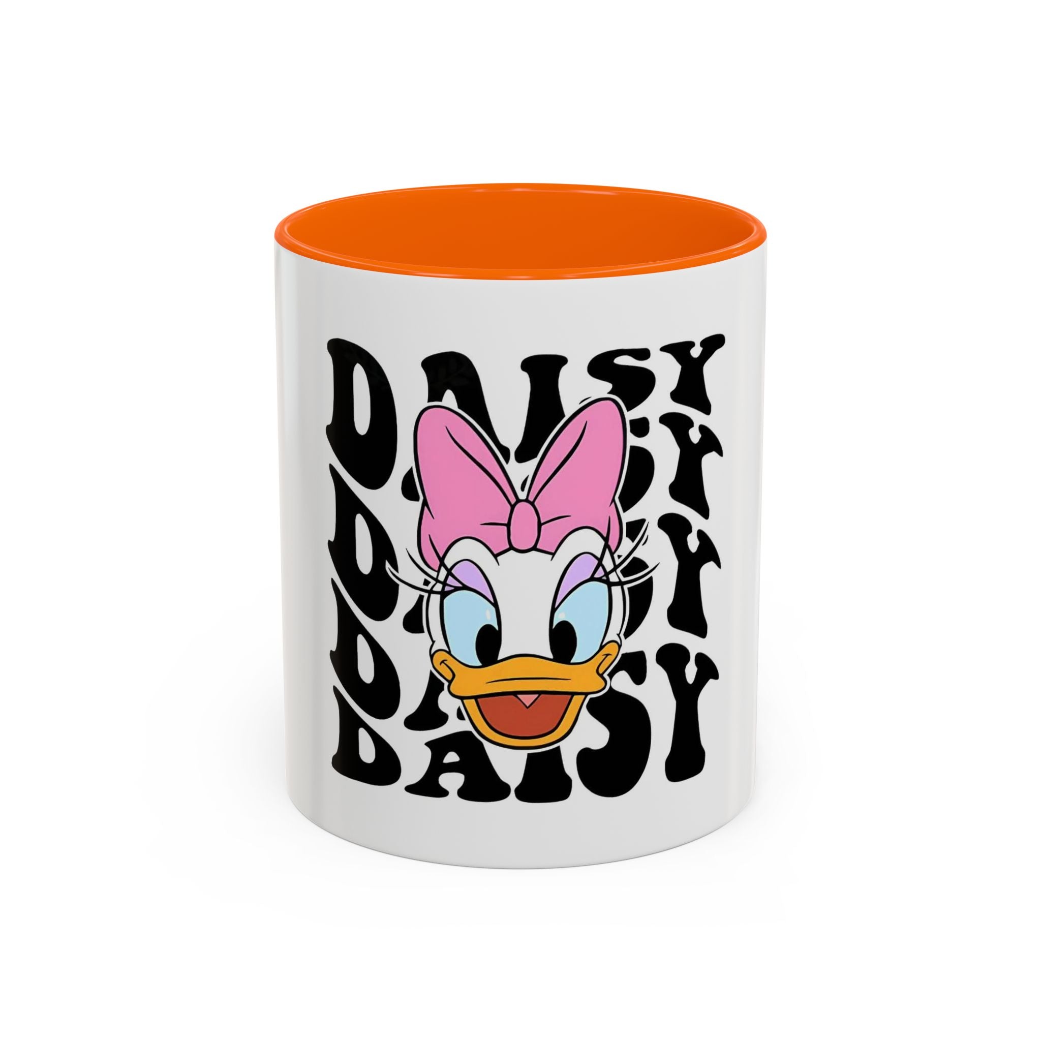 Daisy Duck Face Accent Coffee Mug – Retro Text Graphic (11/15 oz)