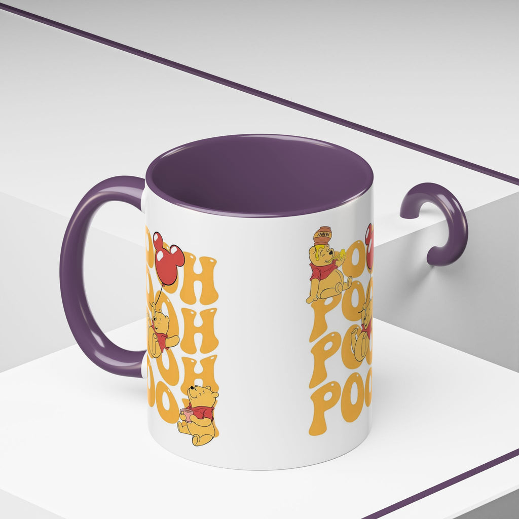 Winnie the Pooh Accent Coffee Mug — Retro 'Pooh' Stack Design (11/15oz)
